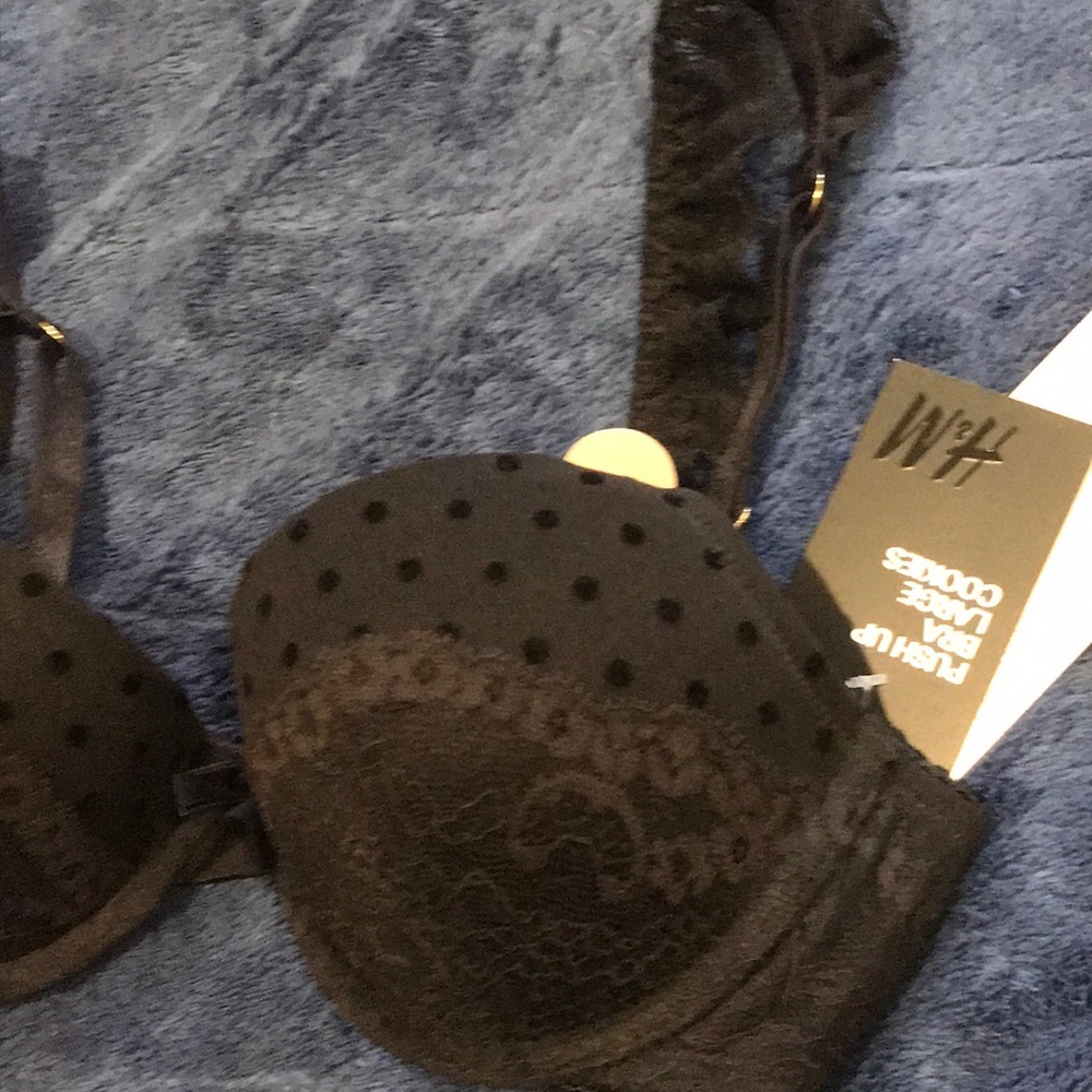 H&M Padded PushUp Demi Polkadot Lace Ruffle Bra